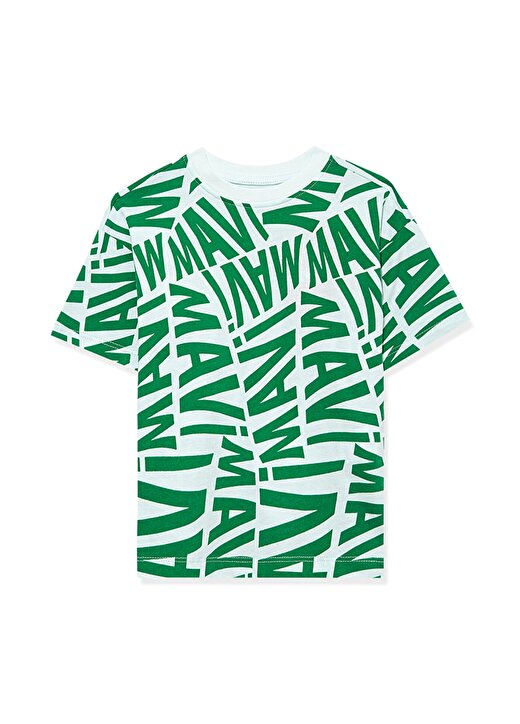 Mavi Baskılı Yeşil Erkek Çocuk T-Shirt MAVİ LOGO BASKILI TİŞÖRT Green 1