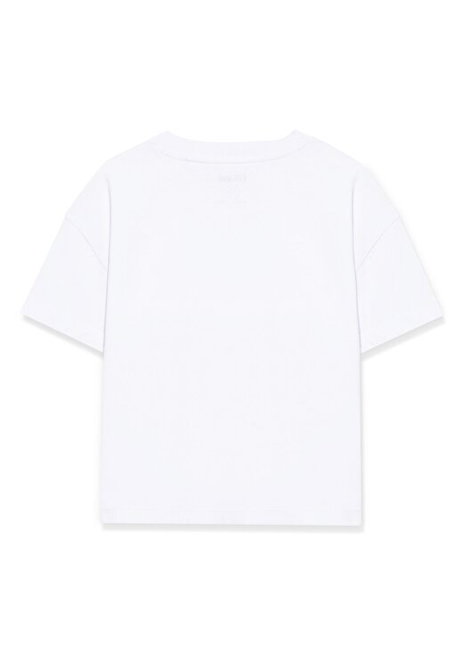Mavi Baskılı Beyaz Kız Çocuk T-Shirt MIAV BASKILI CROP TİŞÖRT White 2