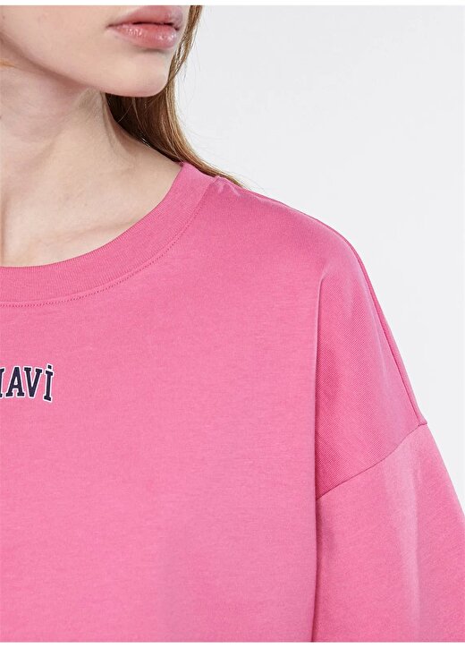 Mavi Baskılı Pembe Kız Çocuk T-Shirt MAVİ LOGO BASKILI CROP TİŞÖRT Pink 2