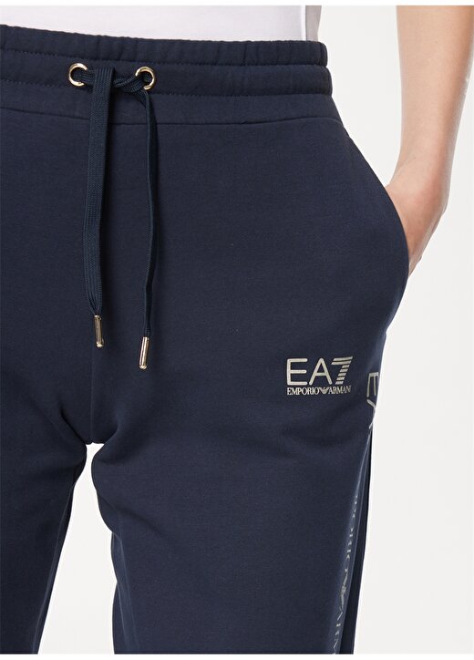 EA7 Lastikli Bel Normal Mavi - Lacivert Kadın Pantolon 6RTP55 4