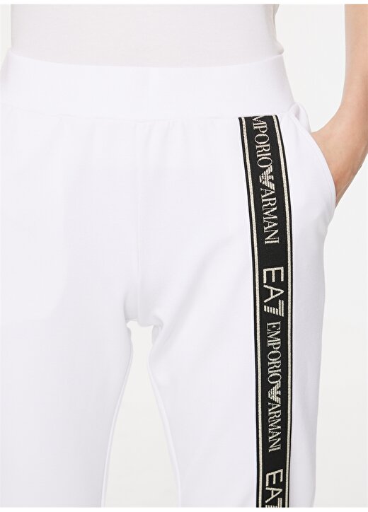 EA7 Lastikli Bel Normal Beyaz Kadın Pantolon 6RTP66 4