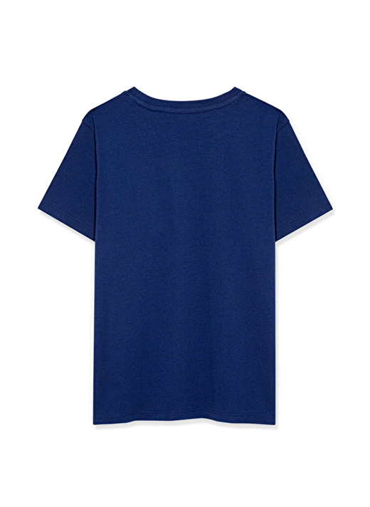 Mavi Baskılı Koyu Saks Erkek T-Shirt MİAV BASKILI TİŞÖRT Blue 4