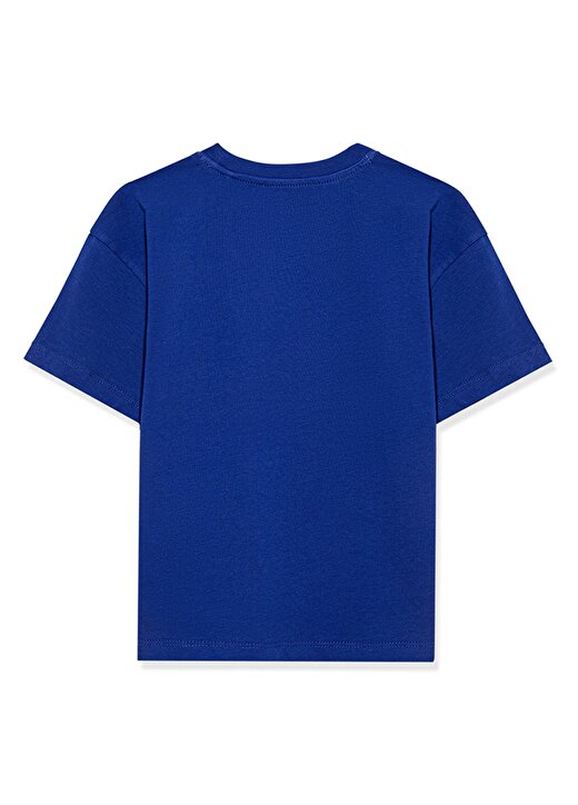 Mavi Baskılı Saks Erkek T-Shirt İSTANBUL BASKILI TİŞÖRT Blue 2