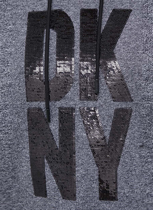 Dkny Jeans Kapüşon Yaka Baskılı Antrasit Kadın Sweatshırt DP3T9404 3