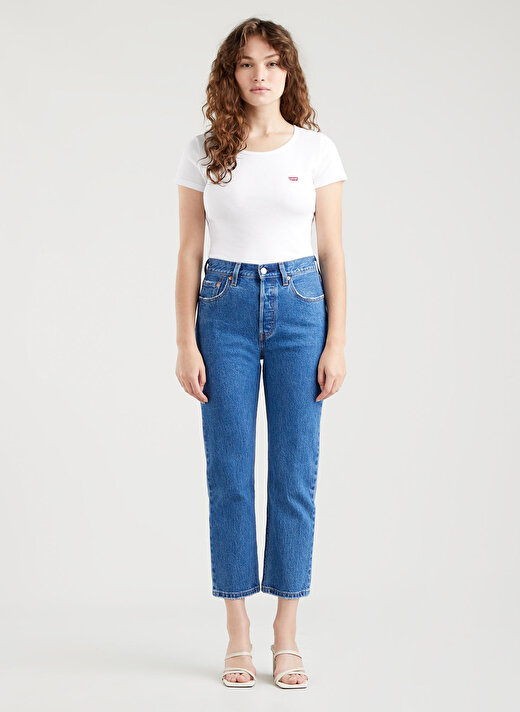 Levis 501 Açık Mavi Kadın Yüksek Bel Denim Pantolon CROP JAZZ POP  2