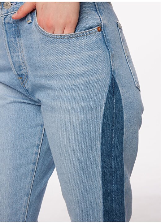 Levis 501 Crop Açık Mavi Yüksek Bel Kadın Denim Pantolon NEVER FADE 4