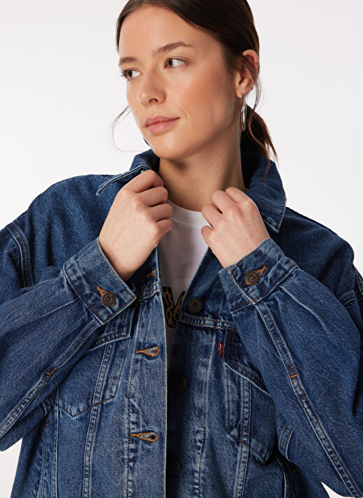 Levis 90S TRUCKER TO MY CORE Koyu Mavi Kadın Denim Ceket 2