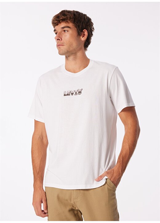 Levis Bisiklet Yaka Baskılı Beyaz Erkek T-Shirt A2082-0159_SS RELAXED FIT TEE SSNL 3