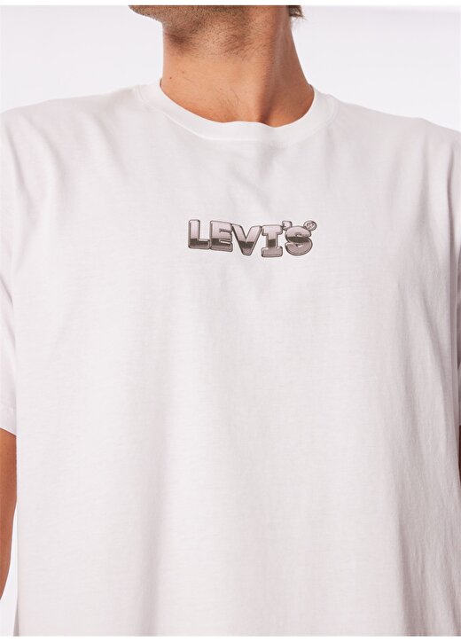 Levis Bisiklet Yaka Baskılı Beyaz Erkek T-Shirt A2082-0159_SS RELAXED FIT TEE SSNL 4