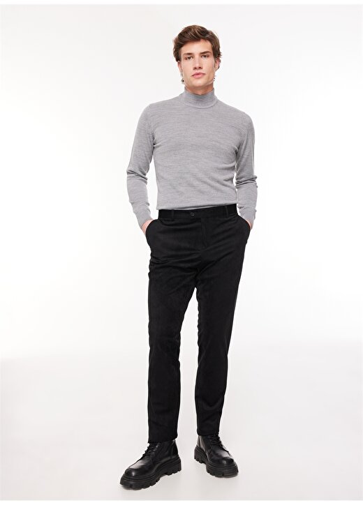 Dufy Standart Bel Normal Paça Regular Fit Siyah Erkek Pantolon DU1234165001 1