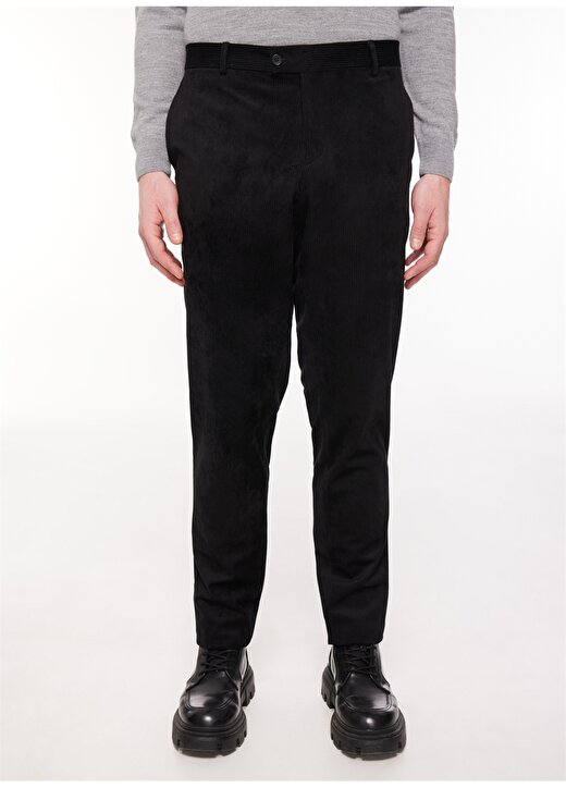 Dufy Standart Bel Normal Paça Regular Fit Siyah Erkek Pantolon DU1234165001 2