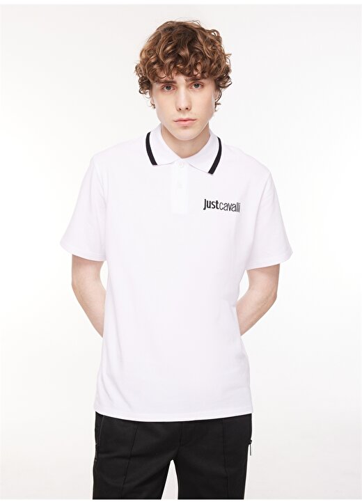 Just Cavalli Beyaz Erkek Polo T-Shirt 75OAGT05 1