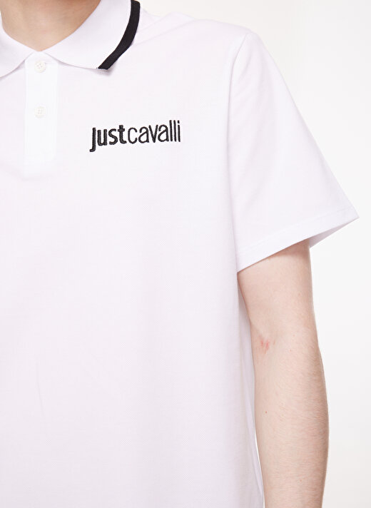 Just Cavalli Beyaz Erkek Polo T-Shirt 75OAGT05 4