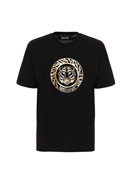 Just Cavalli Bisiklet Yaka Siyah Erkek T-Shirt 75OAHT01 1