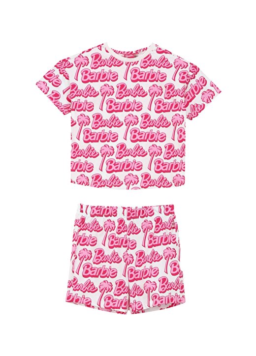 Barbie Desenli Çok Renkli Kız Çocuk Pijama Takımı BRB4SG-PJM6041 1