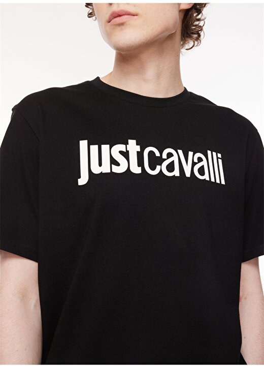 Just Cavalli Bisiklet Yaka Siyah Erkek T-Shirt 75OAHT00 4