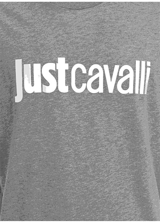 Just Cavalli Bisiklet Yaka Gri Melanj Erkek T-Shirt 75OAHT00 3