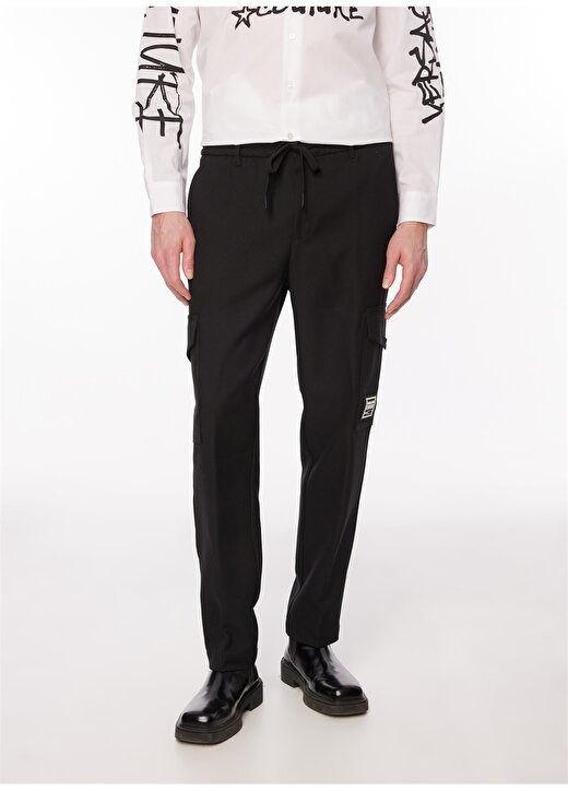 Versace Jeans Couture Normal Bel Normal Paça Slim Fit Siyah Erkek Pantolon 75GAA102N0136899 4