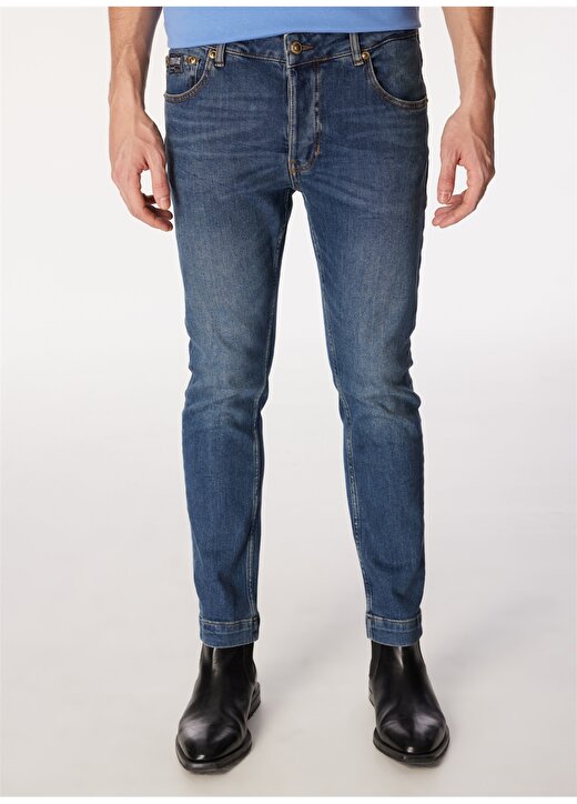 Versace Jeans Couture Normal Bel Normal Paça Slim Fit İndigo Erkek Denim Pantolon 75GAB533CDW56904 3