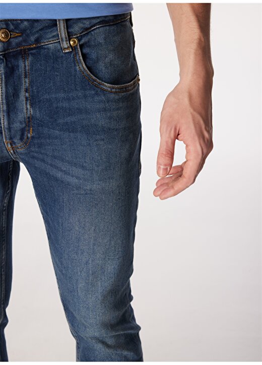 Versace Jeans Couture Normal Bel Normal Paça Slim Fit İndigo Erkek Denim Pantolon 75GAB533CDW56904 4