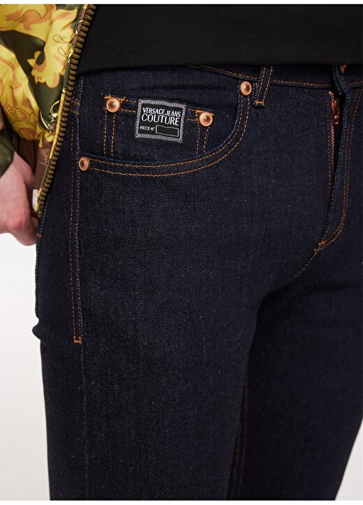 Versace Jeans Couture Normal Bel Normal Paça Slim Fit İndigo Erkek Denim Pantolon 75GAB5S0DW022L5B904 4