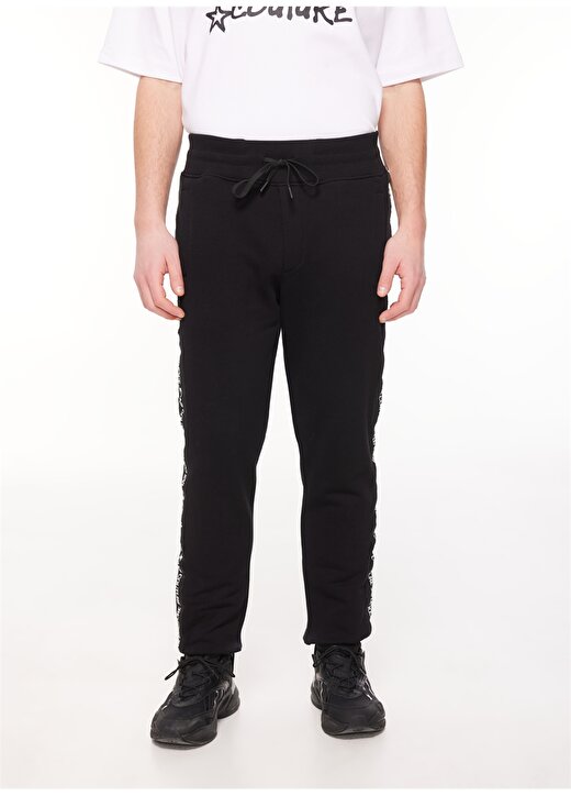 Versace Jeans Couture Lastikli Bel Slim Fit Siyah Erkek Eşofman Altı 75GAAF11CF03F899 3
