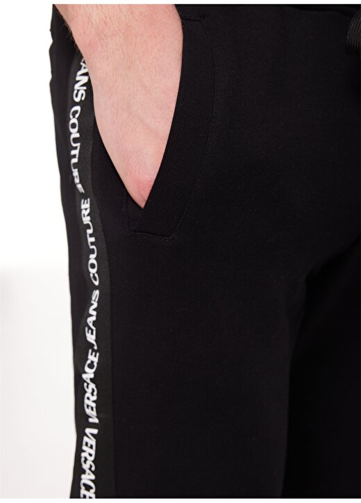 Versace Jeans Couture Lastikli Bel Slim Fit Siyah Erkek Eşofman Altı 75GAAF11CF03F899 4