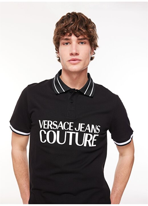 Versace Jeans Couture Siyah Erkek Polo T-Shirt 75GAGT03CJ01T899 1