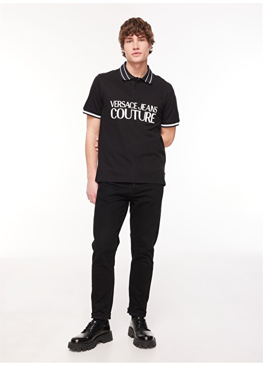 Versace Jeans Couture Siyah Erkek Polo T-Shirt 75GAGT03CJ01T899 3