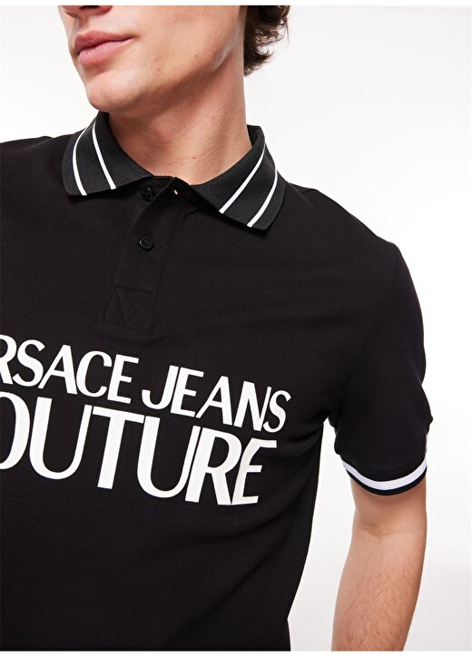 Versace Jeans Couture Siyah Erkek Polo T-Shirt 75GAGT03CJ01T899 4