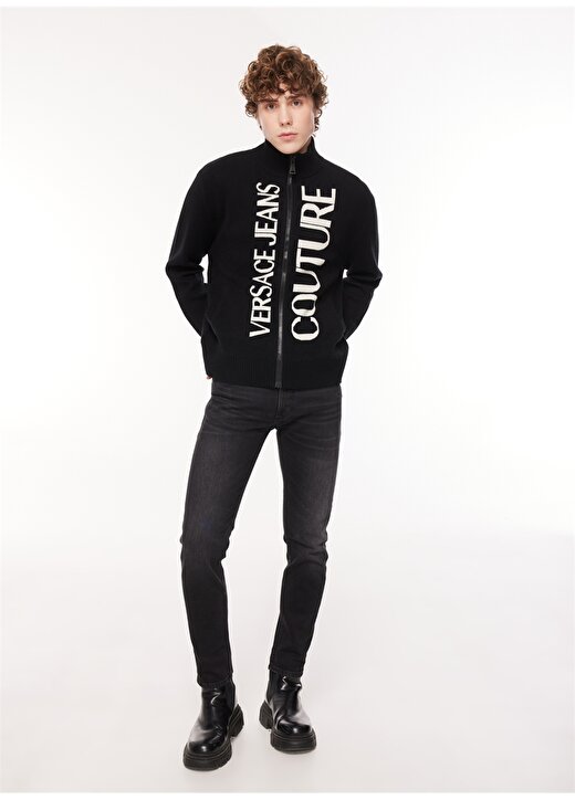 Versace Jeans Couture Normal Bel Normal Paça Slim Fit Siyah Erkek Denim Pantolon 75GAB5D0CDW81909 1