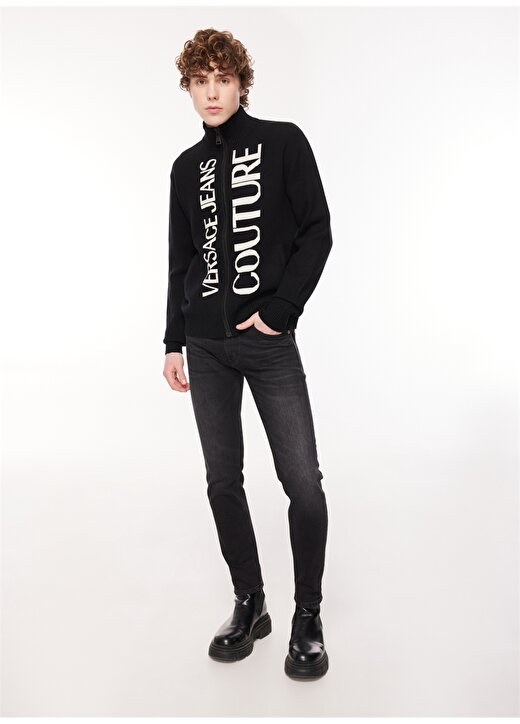 Versace Jeans Couture Normal Bel Normal Paça Slim Fit Siyah Erkek Denim Pantolon 75GAB5D0CDW81909 2