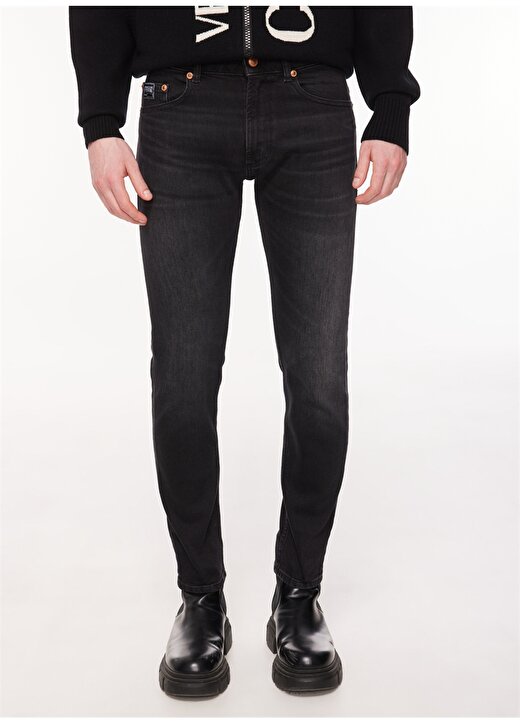 Versace Jeans Couture Normal Bel Normal Paça Slim Fit Siyah Erkek Denim Pantolon 75GAB5D0CDW81909 3