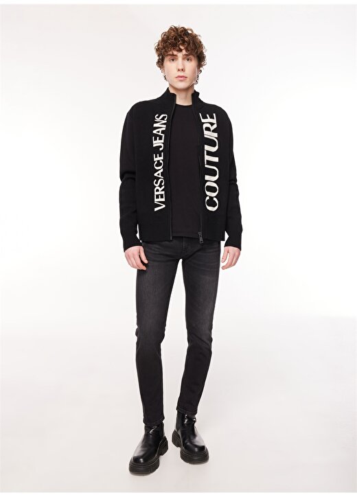 Versace Jeans Couture Siyah - Beyaz Erkek Hırka 75GAFM12CM11AA0E 3