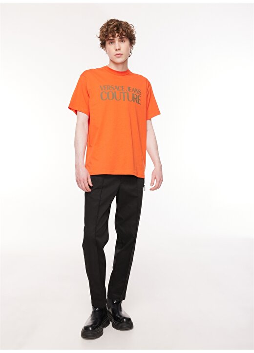 Versace Jeans Couture Bisiklet Yaka Turuncu Erkek T-Shirt 75GAHT03CJ00T524 3