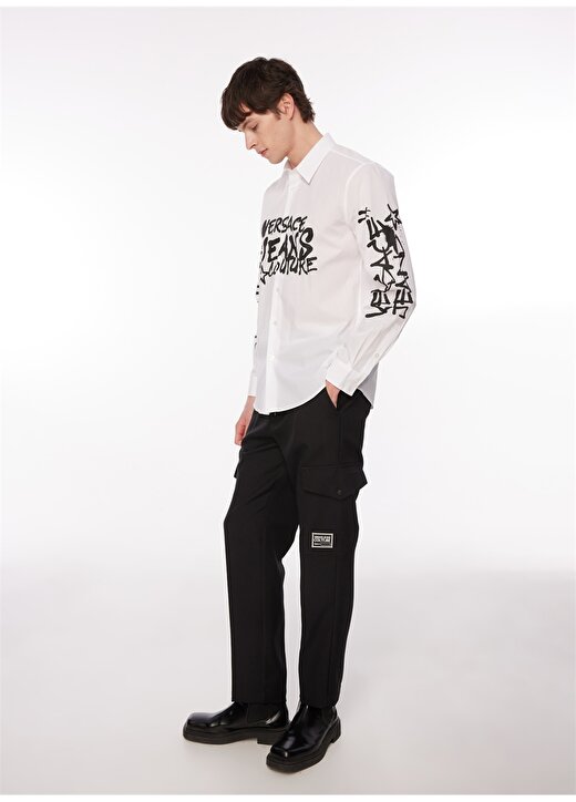 Versace Jeans Couture Slim Fit Gömlek Yaka Beyaz Erkek Gömlek 75GALYR1CN002003 2
