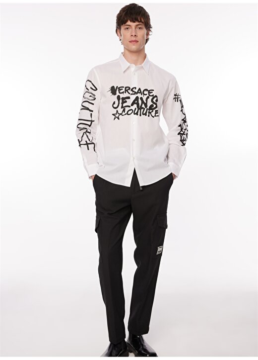 Versace Jeans Couture Slim Fit Gömlek Yaka Beyaz Erkek Gömlek 75GALYR1CN002003 3