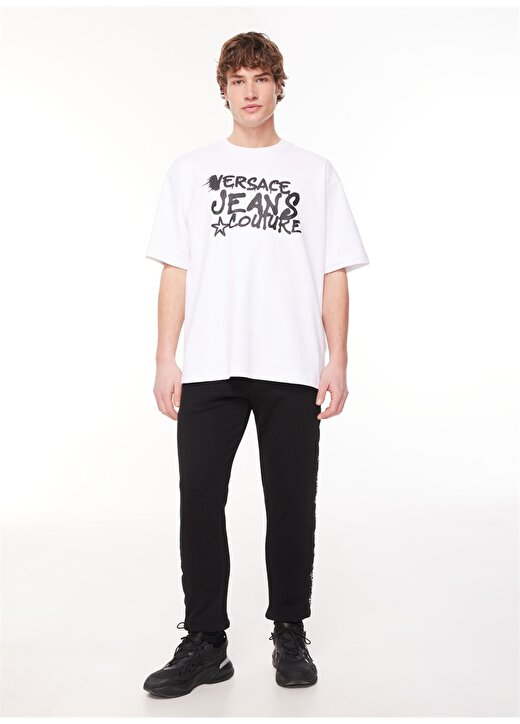 Versace Jeans Couture Bisiklet Yaka Beyaz Erkek T-Shirt 75GAHT16CJ02O003 3