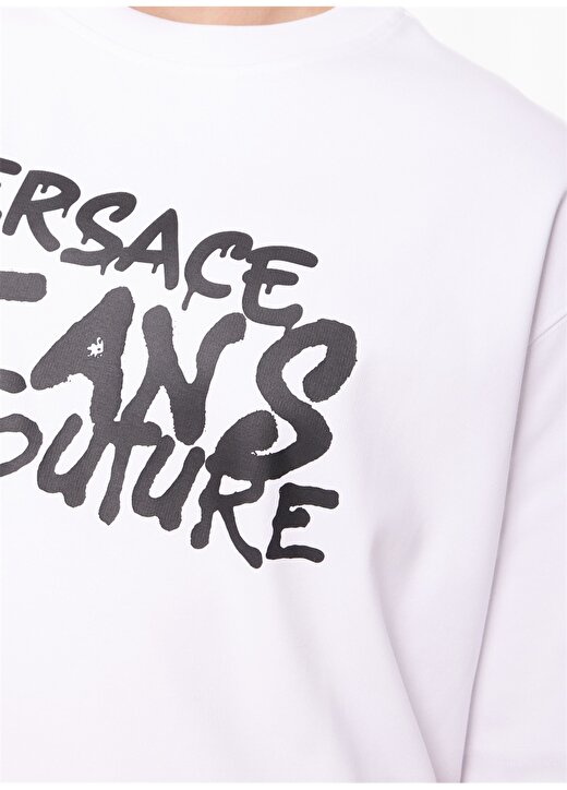 Versace Jeans Couture Bisiklet Yaka Beyaz Erkek T-Shirt 75GAHT16CJ02O003 4