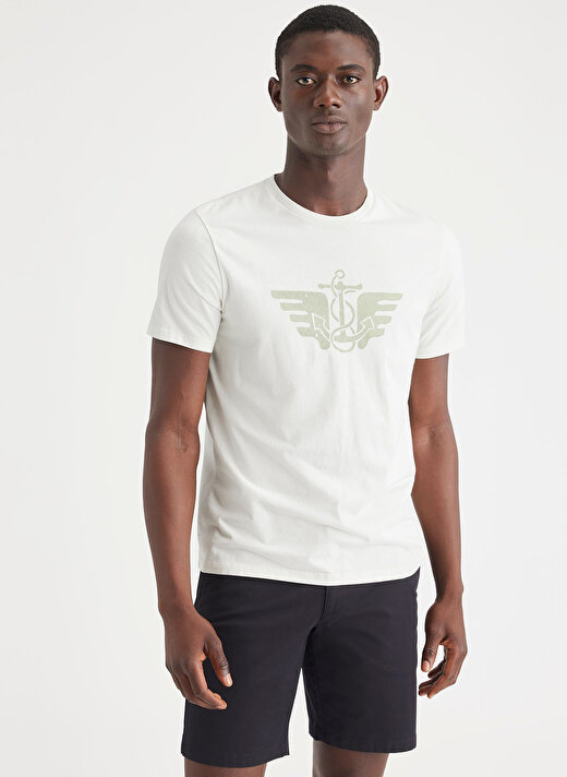 Dockers Yuvarlak Yaka Beyaz Erkek T-Shirt A1103-0249 1