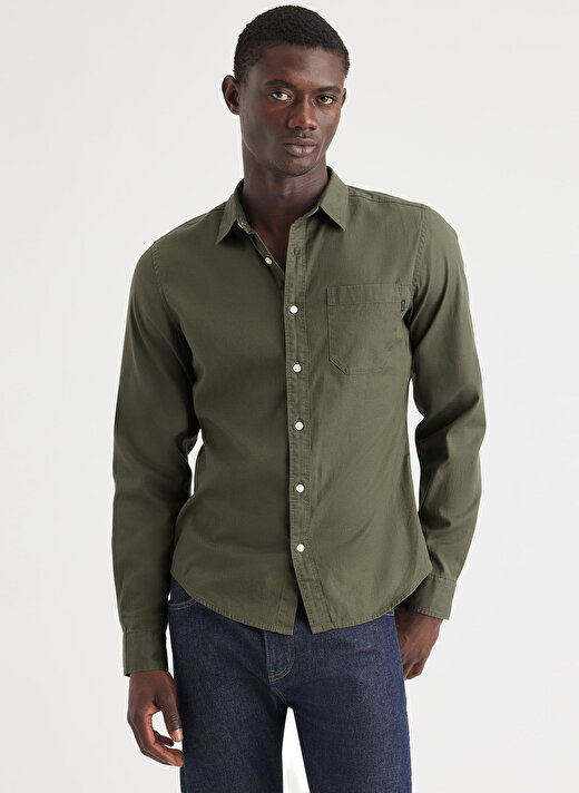 Dockers Slim Fit Gömlek Yaka Yeşil Erkek Gömlek A4253-0046 1
