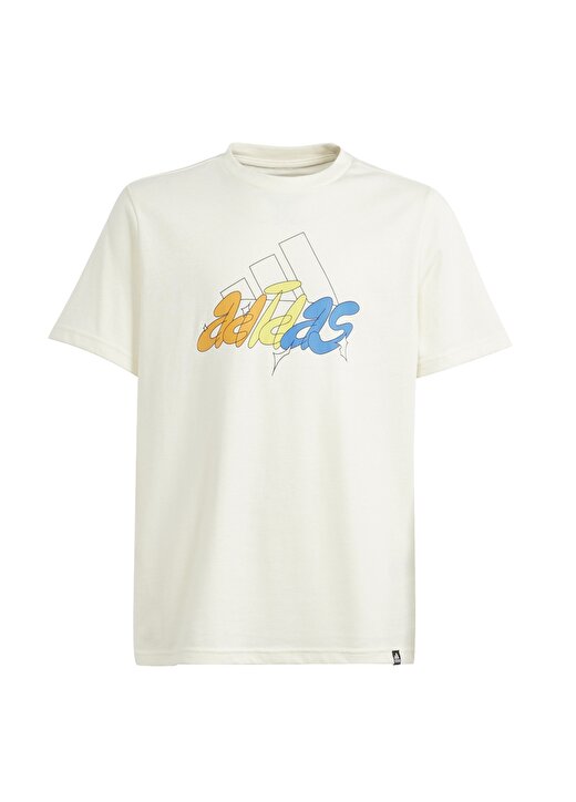 Adidas Baskılı Beyaz Erkek Çocuk T-Shirt IM8337-GFX ILLUSTRATED 1