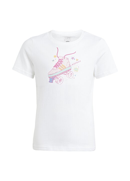 Adidas Baskılı Beyaz Kız Çocuk T-Shirt IM8330-SUMMER GFX TEE 1