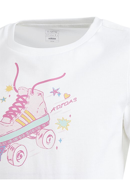Adidas Baskılı Beyaz Kız Çocuk T-Shirt IM8330-SUMMER GFX TEE 2