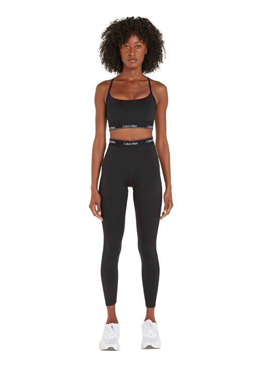 Calvin Klein Siyah Kadın U Yaka Standart Fit Sporcu Sütyeni 00GWS4K191BAE-WO - Sports Bra Low S 1