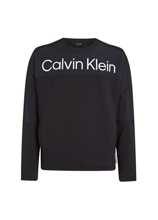 Calvin Klein Siyah Erkek Bisiklet Yaka Standart Fit Sweatshirt 00GMS4W338BAE-PW - PULLOVER 2