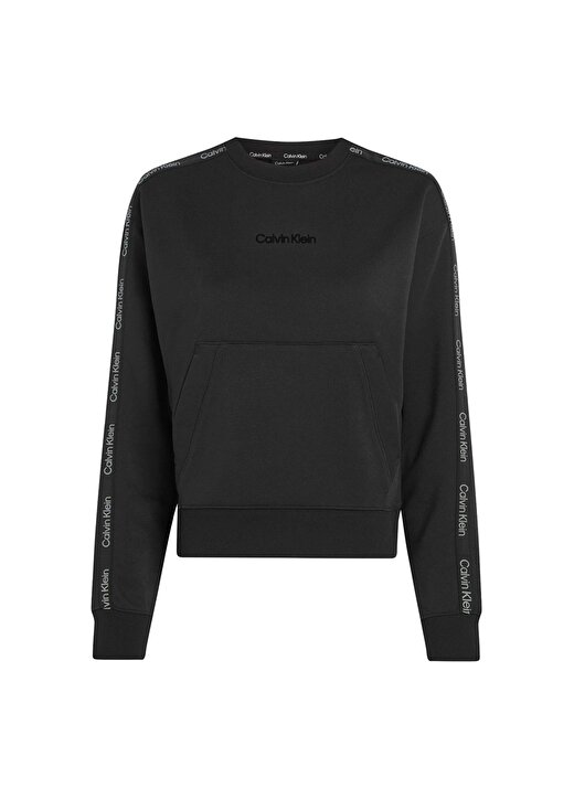 Calvin Klein Siyah Kadın Bisiklet Yaka Sweatshirt 00GWS4W341BAE-PW - Pullover Cropped 1