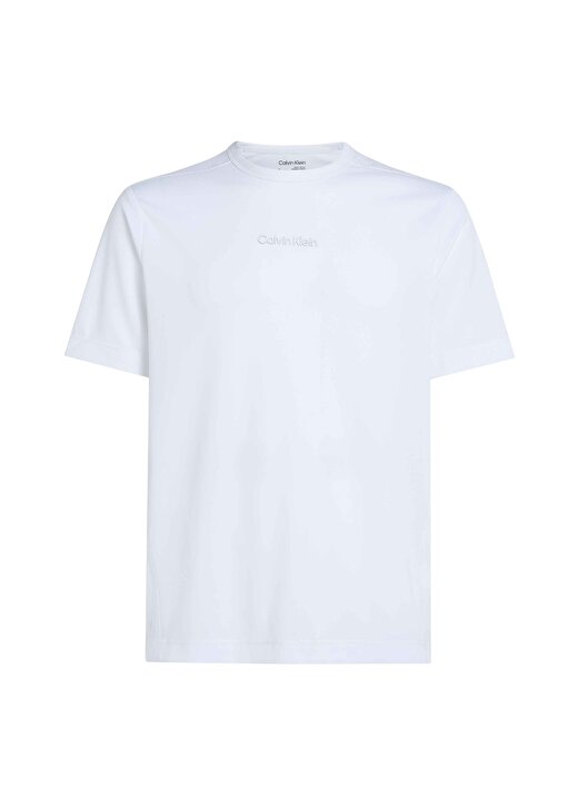 Calvin Klein Beyaz Erkek Bisiklet Yaka T-Shirt 00GMS4K159YAA-WO - SS TEE 2