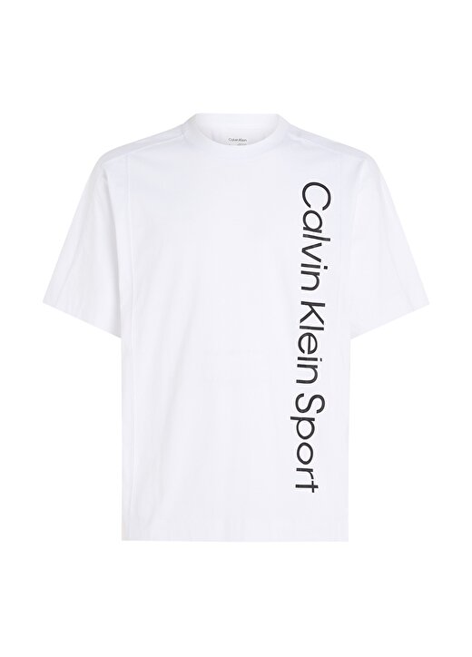 Calvin Klein Beyaz Erkek Bisiklet Yaka Normal Kalıp T-Shirt 00GMS4K173YAA-PW - SS TEE 2