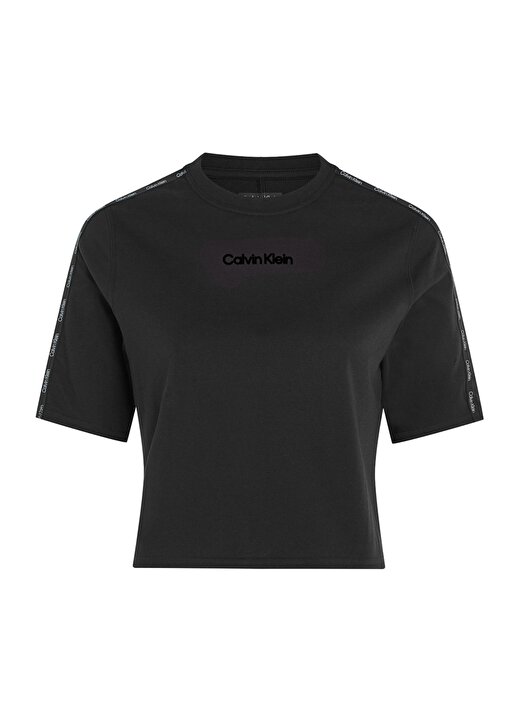 Calvin Klein Siyah Kadın Bisiklet Yaka Normal Kalıp T-Shirt 00GWS4K234BAE-PW - SS Crop T-Shirt 3
